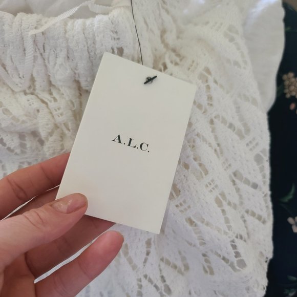 A.L.C. Off-The-Shoulder White Crochet Cheyenne Top - Picture 6 of 7